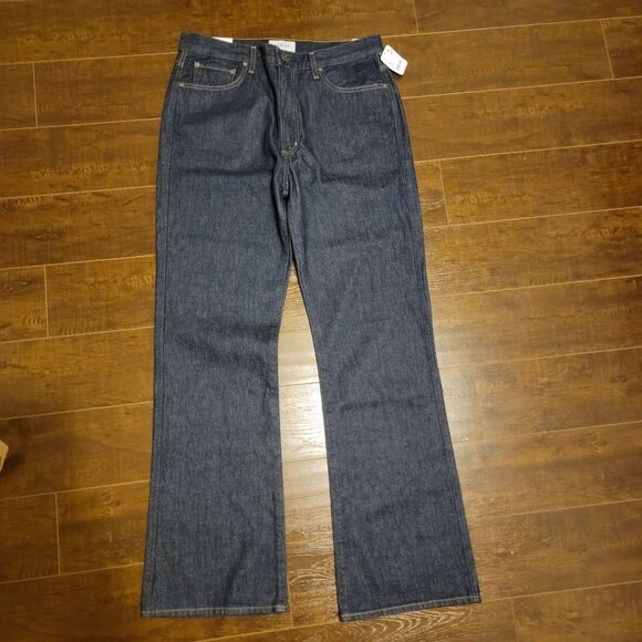 Agolde Leena Mid Rise Baby Flare Jeans Womens 27 Dark Wash Denim Country Western - Picture 2 of 7